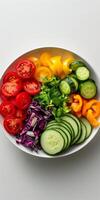 A Colorful Array of Freshly Cut Vegetables in a White Bowl photo
