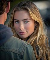 Young Woman Looking At Man With Love In Her Eyes photo
