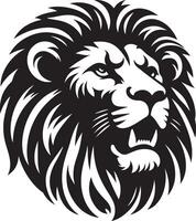 An Intricate Silhouette Design of an Angry Lion Face in Full Roar vector