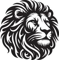 An Intricate Silhouette Design of an Angry Lion Face in Full Roar vector