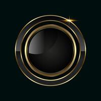 A circle Luxury button , illustration, the infographic with luxury stoked in template in dark style, and shiny gold optionand Premium button on a dark vector