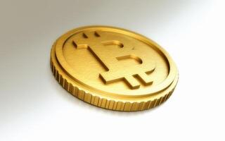 Illustration of world cryto digital currency bitcoin on white background. photo