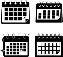 calendar silhouette design illustration bundle set of happy new year concept vector