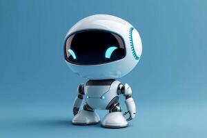 Robot Character. 3D Chatbot GPT Mascot. Futuristic Technology Banner, wide format photo