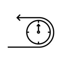 Clock with arrow back symbol icon vector