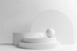 Minimal abstract white background with podium photo