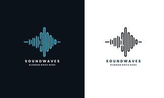 sound wave logo design template Pro vector