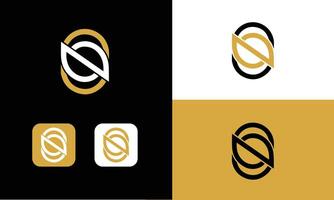 Initial Letter S and N Monogram logo design concept, flat simple and minimal style logo design concept. Pro . vector