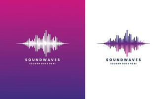 sound wave logo design template Pro vector