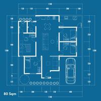 Floor plan blueprint, Figure of the jotting sketch of the construction and the industrial skeleton of the structure and dimensions. eps 10 vector