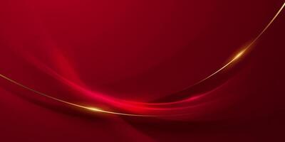 Abstract background design modern red and gold geometric elements illustration vector