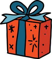 A box with a bow on top of it vector