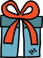 A box with a bow on top of it vector