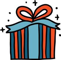 A box with a bow on top of it vector
