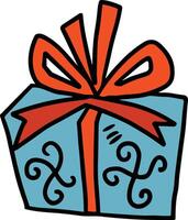 A box with a bow on top of it vector