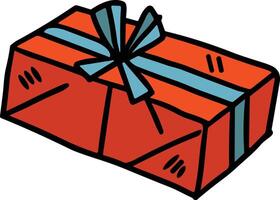 A box with a bow on top of it vector