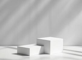 White square product display on white photo