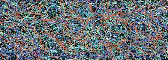 Colored tangled pattern. Abstract chaotic texture. Background with lines and waves. Art creation vector