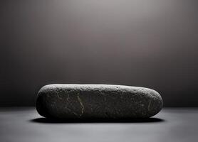 Black stone for product display on dark photo