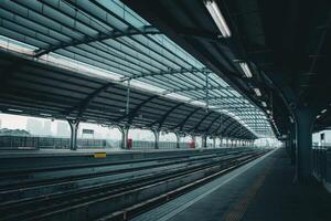 Bangkok, Thailand - October 14, 2023, Metropolitan Rapid Transi or Metro stations decorated with modern architecture in the capital serve as public transportation called Chatuchak Station or MRT. photo