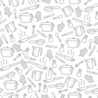 Kitchen utensils seamless pattern background. kitchen set seamless pattern background. hand drawn doodle of kitchen set pattern background. Doodle illustrations of cooking utensils seamless pattern. vector