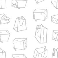 doodle shopping bag seamless pattern. Shopping Bag Doodle pattern background. Shopping Bag Pattern in Doodle Style. paper shopping bag pattern background. paper bag pattern background. vector