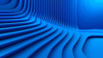 Abstract Blue Curved Lines Background For Design. photo