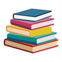 A stack of colourful books isolated on a white background. vector
