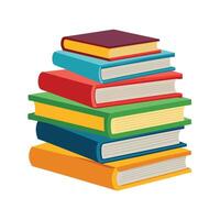 A stack of colourful books isolated on a white background. vector