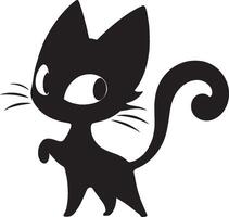 Cartoon Cat with Curled Tail vector