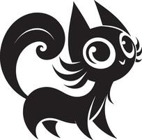 Stylized Cartoon Cat with Curled Tail vector