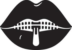 Elegant Minimalist Lips Silhouette vector
