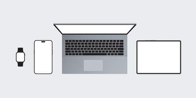 Technology White Display Mockups vector