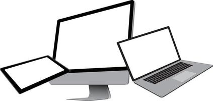 Desktop PC and Laptop Computer Mockup vector
