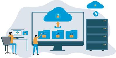 Business Technology Cloud Server Security vector