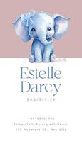 Grey White Minimalist Babysitter Business Card template