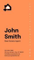 Orange Real Estate Agent Business Card template