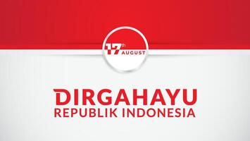 August 17th. Happy Indonesian Independence Day greeting card with square frame. banners, and logos texture backgrounds vector