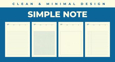 Simple note in clean and minimal design vector