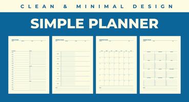 Simple planner in clean and minimal design vector