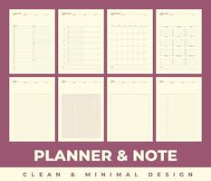 Simple planner note in clean and minimal design vector