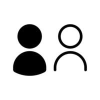 Solid and outline user profile icon vector