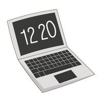 It's a cute laptop in a cartoon shape. It can be used for decoration, wallpaper, design, etc. vector