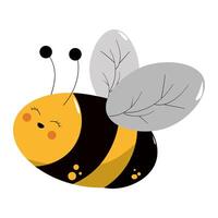 A cute smiling honeybee on a white background. It can be used for decoration, wallpaper, design, etc vector