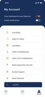 my account mobile app page for loan app vector