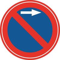 Rounded traffic signal in blue and red, isolated on white background. Parking prohibited to the right vector