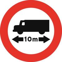 Rounded traffic signal in white and red, isolated on white background. Entry prohibited for vehicles with higher length than indicated vector