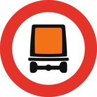 Rounded traffic signal in white and red, isolated on white background. Entry prohibited for vehicles carrying dangerous goods vector