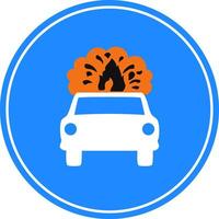 Rounded traffic signal in blue and white, isolated on white background. Compulsory road for vehicles transporting explosive or flammable goods vector