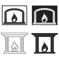 fire place icon design vector